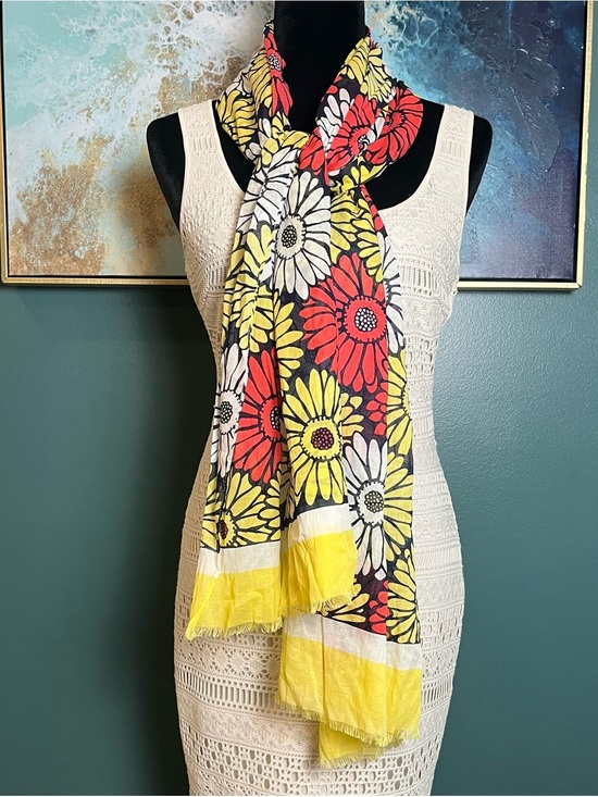Vintage Accessories - Lightweight Cottom Floral Print Scarf